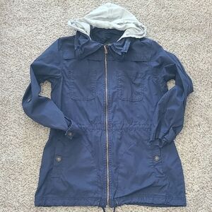 Eddie Bauer Blue and Gray Utility Jacket Lightweight Casual Design